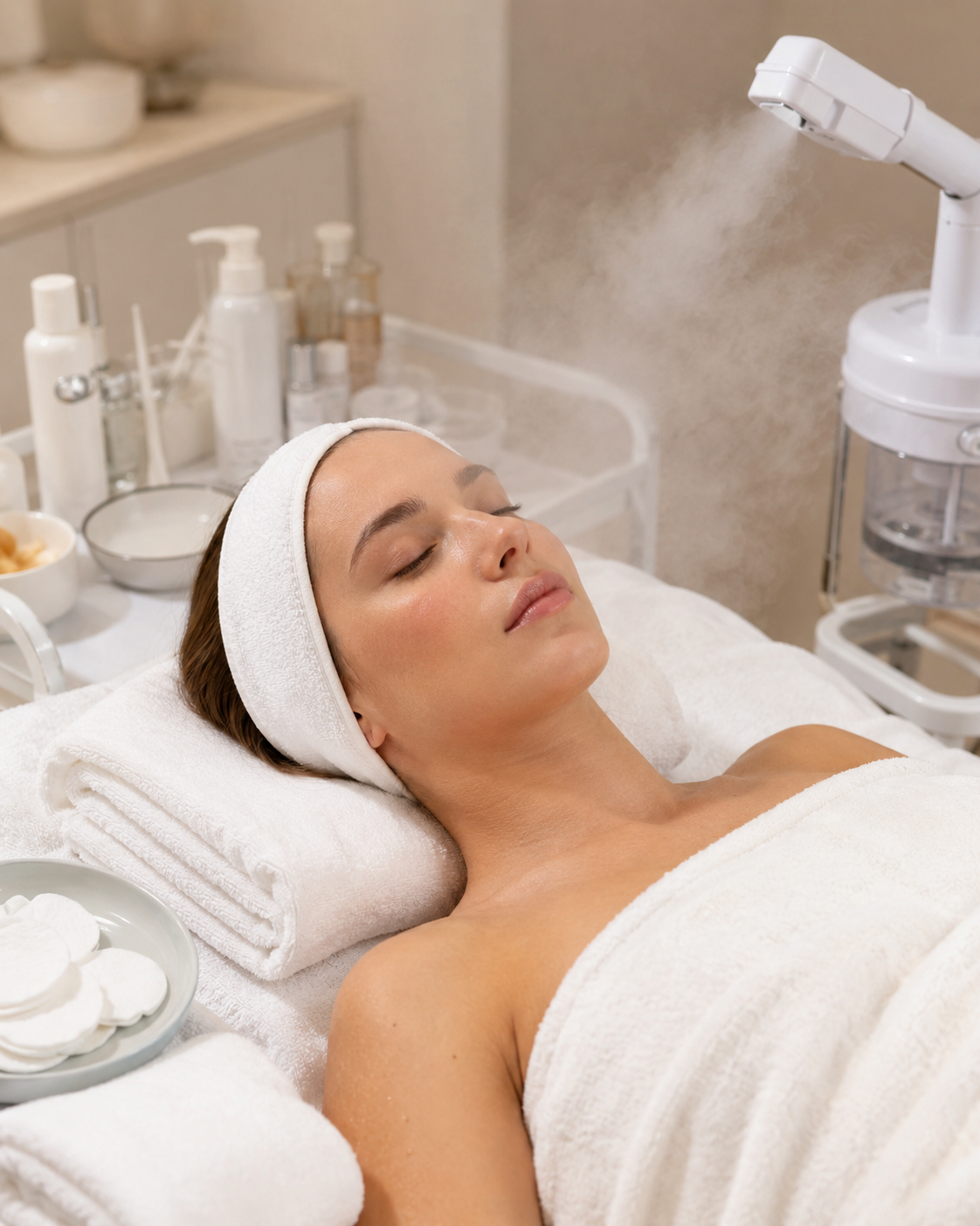 Higiene facial profesional con vaporizador en Any Skin Studio